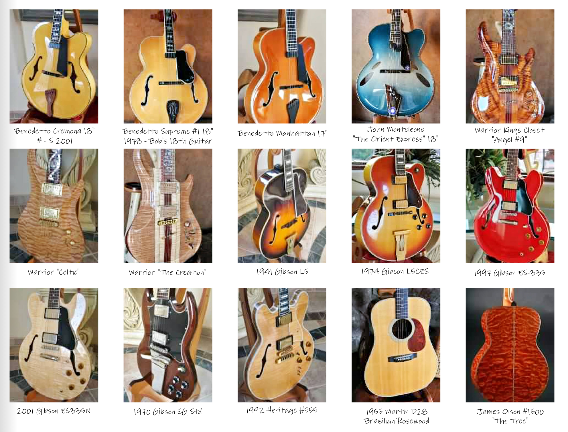 Original Gallery of Sold Guitars page 6 from A Guitar Story