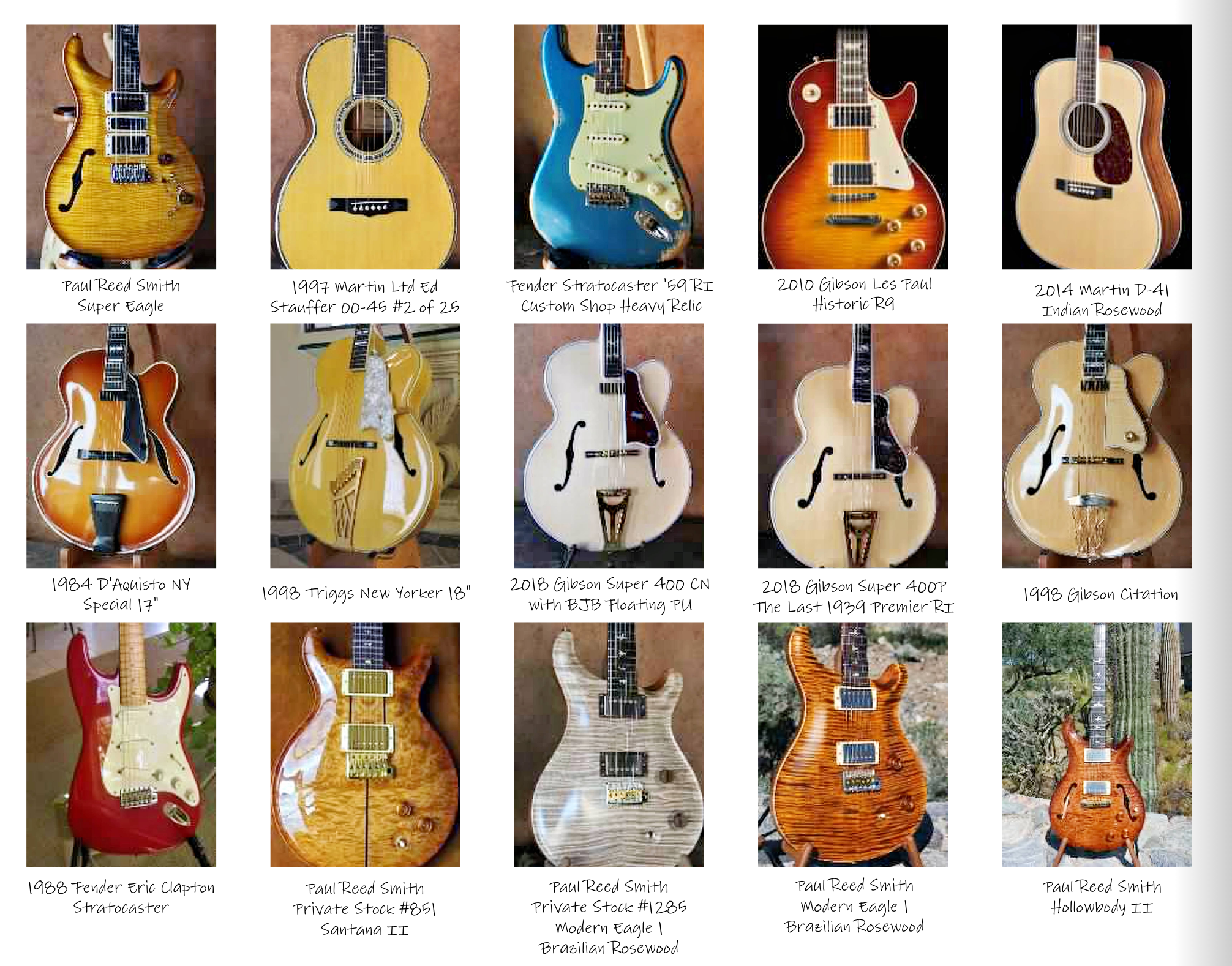 Original Gallery of Sold Guitars page 7 from A Guitar Story